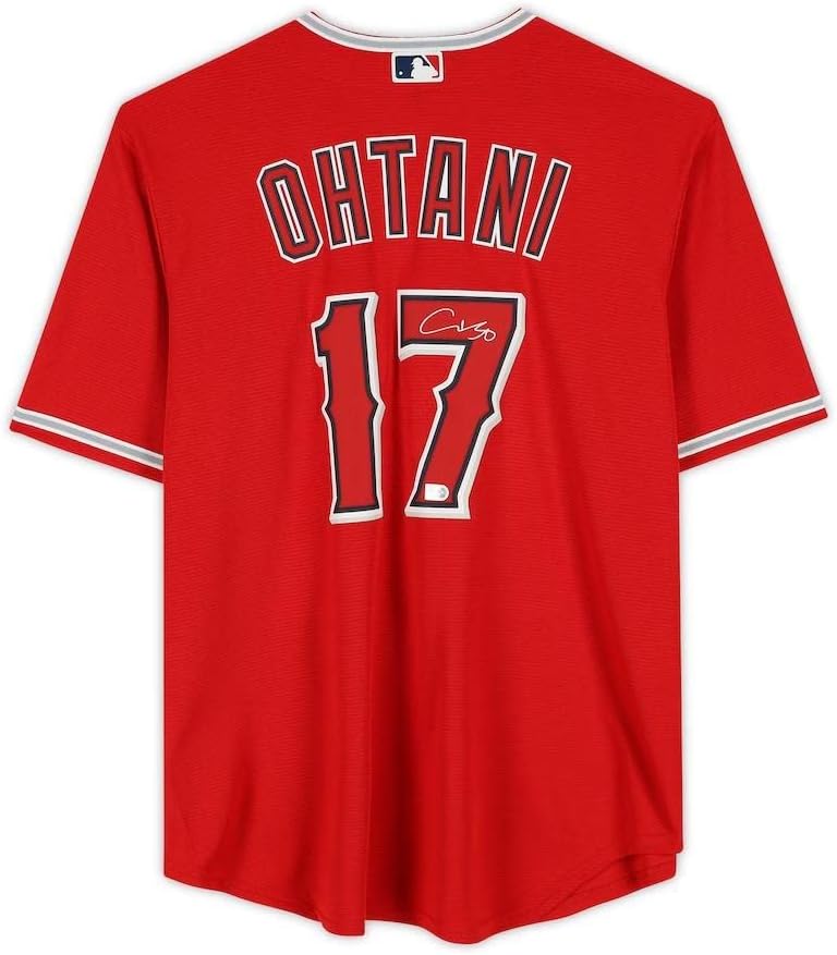 Shohei Ohtani Los Angeles Angels İmzalı Kırmızı Nike Replika Forması MLB Fanatikleri - İmzalı MLB Formaları