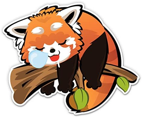Kırmızı Panda Uyku Sticker-3 laptop etiketi - Su Geçirmez Vinil Araba, Telefon, Su Şişesi-Sevimli Kırmızı Panda Çıkartması