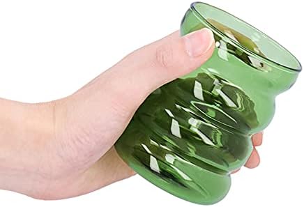 Ranvo Cam Bardak, Güvenli süt kupası Aile için Sıcak ve Soğuk İçecekler için Pratik Zarif (yeşil)
