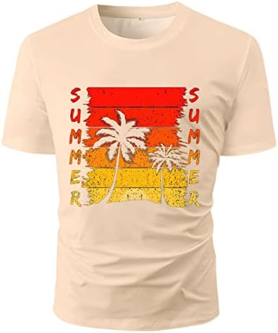 XXBR Erkek Yaz kısa kollu t-shirt Mektup Baskı Rahat Hawaii Tees Crewneck Plaj Üstleri Atletik spor T Shirt