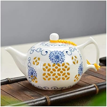 Süzgeçli Çaydanlık Seramik Mavi Ve Beyaz Porselen Çaydanlık Zarif Boş demlik çay seti Demlik Çaydanlıklar (Renk: C)