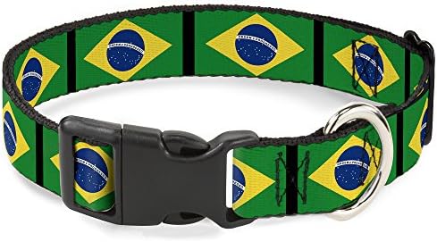 Toka-Aşağı Plastik Klips Yaka-Brezilya Bayrakları-1 Geniş-15-26 Boyuna Uyar-Büyük