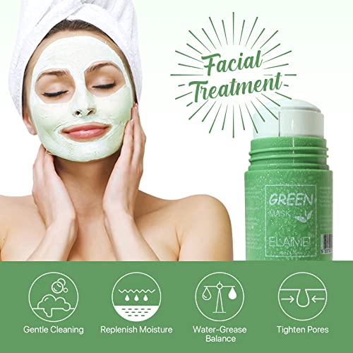 Yüz için yeşil çay maskesi sopa, siyah nokta kaldırmak için arındırıcı katı yeşil kil sopa maskesi, derin gözenek