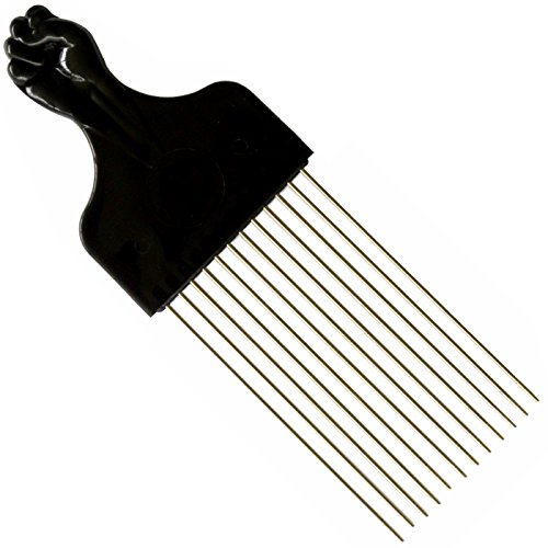 Siyah Yumruklu SSK® Afro Pick 3'lü Paket - Metal Afro-Amerikan Saç Tarağı
