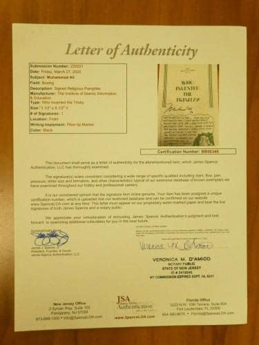 Muhammed Ali, JSA Mektubunun Tamamını İçeren Broşürü İmzaladı - İmzalı Boks Dergileri