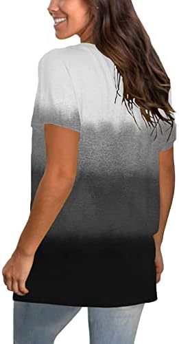 Bayanlar Kısa Kollu Pamuklu V Boyun Grafik Brunch Çizgili Bluz Tshirt Sonbahar Yaz Üst Genç Kızlar için U0 U0