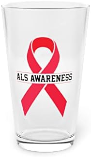 Bira bardağı Bira Bardağı 16oz Yenilik ALS Farkındalık Sinir Sistemi Hastalığı Overcomer Komik Miras 16oz