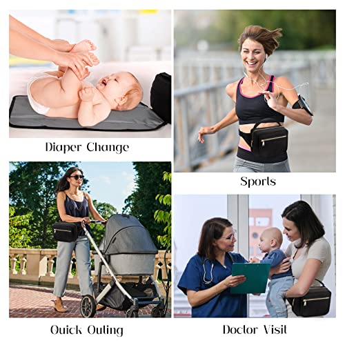 printe Küçük Bebek Bezi Çantası, Taşınabilir Değişen Pedli Bebek Arabası Çantası Düzenleyici, Mini Bebek Bezi Çantası