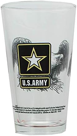 Nerd Blok ABD Ordusu Kartal Arması Rozeti 16oz Bira Bardağı, 4'lü Set