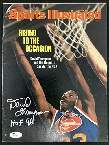 David Thompson İmzalı Sports Illustrated Mag 11/15/76 Etiketsiz Nuggets Auto JSA İmzalı NBA Dergileri
