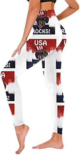 4 Temmuz Tayt Kadınlar için Karın Kontrol ABD 4 Temmuz İnce kalem pantolon Sportif Hafif Atletik Koşu Pantolon