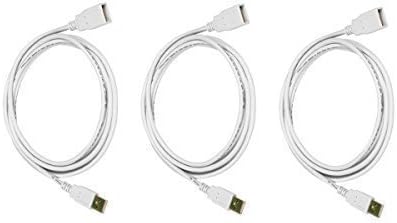 eDragon 3 Pack USB 2.0 A Erkek-Dişi Uzatma 28/24AWG Kablosu (Altın Kaplama), Beyaz, 6 Fit