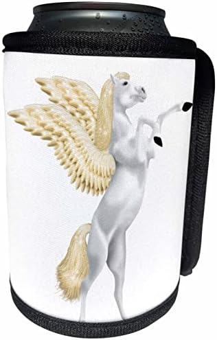3dRose Güzel Sarı ve Beyaz Pegusus At İllüstrasyonu-Can Soğutucu Şişe Sargısı (cc-360369-1)