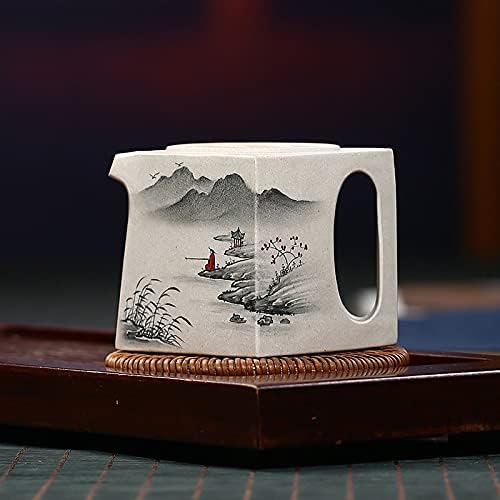 HD729 Orijinal Cevher Beyaz Duan Kil çay seti, Boyalı Mürekkep Boyama Mor kil saksı Yixing Demlik, 200 ml, ünlüsü