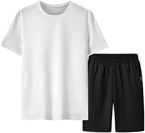 SCDZS Yaz spor elbise Çabuk Kuruyan Koşu Spor Kısa Kollu Şort Rahat Artı Boyutu erkek İki Parçalı Takım Elbise (Renk