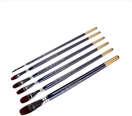 Boya fırçası 6 adet / takım Ahşap Saplı Suluboya boya kalemi Sanatçı Boya Fırçası Naylon Saç Koyu Mavi Ahşap Saplı