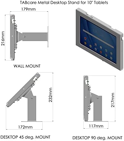 TABcare Kilitleme Metal Beyaz Masaüstü Standı için iPad Hava 4 5 10.9 360 Dönen ve 180 Devirme Standı