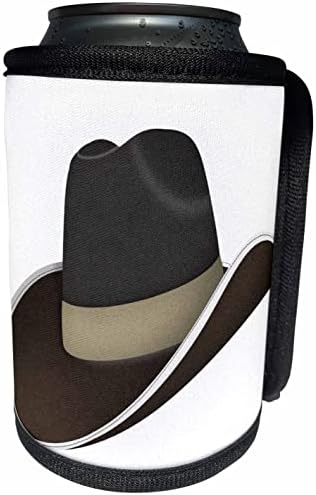 3dRose Sevimli Çizimler-Kahverengi Kovboy Şapkası İllüstrasyonu-Can Soğutucu Şişe Sargısı (cc-360321-1)