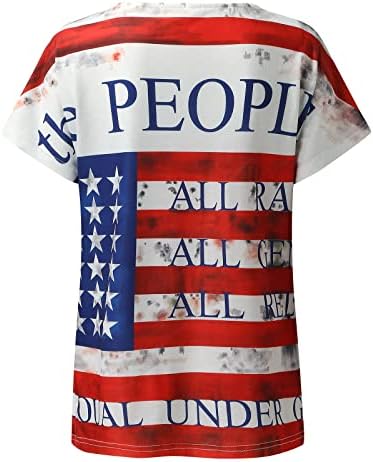 Kadınlar için Mock Boyun Uzun Kollu Üstleri Kadın Amerikan Yıldız Bayrağı gömlekler V Boyun Seksi Gömlek Moda Kısa