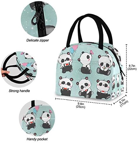 Yalıtımlı öğle yemeği çantası Kadın Panda Serisi Balon Büyük Sızdırmaz Öğle Yemeği Çantaları omuz askıları ile çalışmak