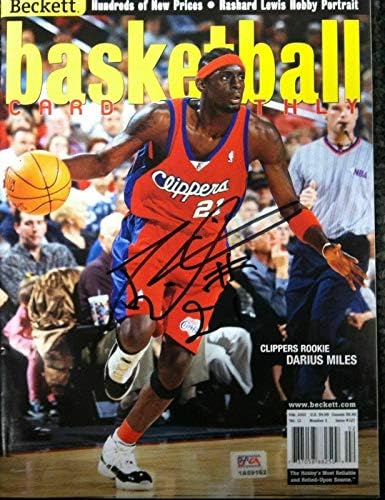 Darius Miles El İmzalı İmzalı Dergi Beckett 2001 PSA / DNA 1A 59162-İmzalı NBA Dergileri