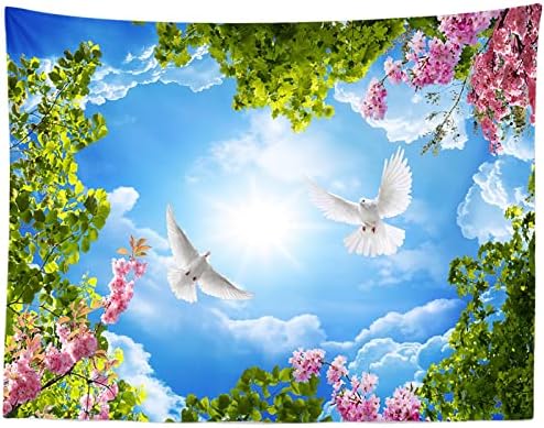 Loccor 10x8ft Kumaş barış güvercini Zemin Cennet Cennet Göz Kamaştırıcı Güneş Çiçekler Yeşil Yapraklar Fotoğraf Arka
