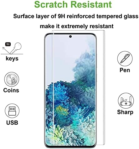 [2 Paket] Samsung Galaxy S20 Plus / S20+ 5G için FGFLOWER Ekran Koruyucu 6.7 inç, Tam Kapsama UV Temperli Cam Ekran