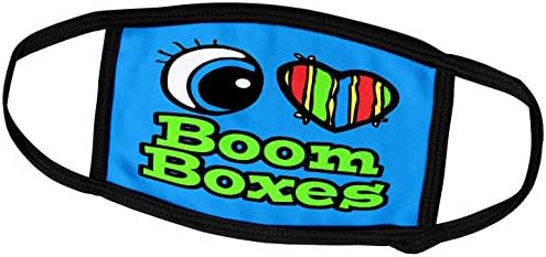 3dRose Parlak Göz Kalp Boombox'ları Seviyorum - Yüz Kapakları (fc_105894_3)