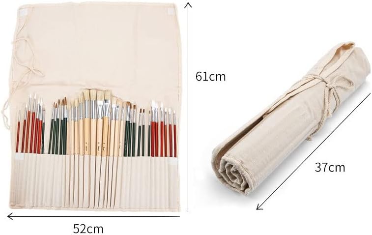 Yok 36 Tuval Kalem Perde fırça setleri Vernik Çubuk Suluboya Fırçaları Kıl Yağ Fırça Seti (Renk: A, Boyut : Bir Boyut)