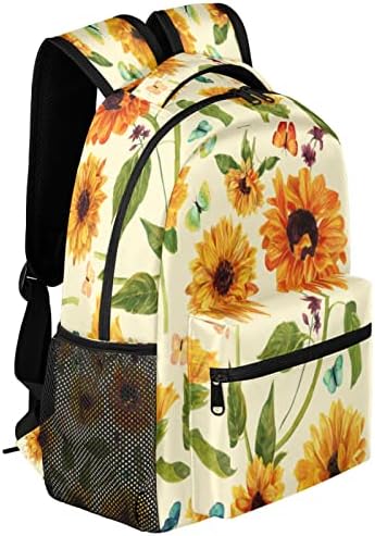 Sırt çantaları Erkek Kız, Çiçek Sarı Ayçiçeği Hafif Okul Sırt Çantası Dizüstü Koleji Bookbag, Seyahat Rahat Sırt Çantası,