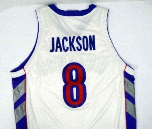 2002-03 Toronto Raptors Jermaine Jackson 8 Oyunu Beyaz Forma DP05889 Yayınladı - Oyun Kullanılmış MLB Formaları