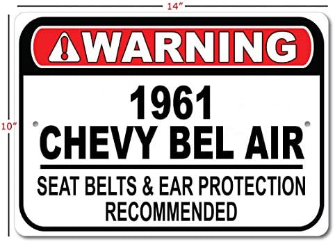 1961 61 Chevy BEL hava emniyet kemeri Önerilen Hızlı Araba İşareti, Metal Garaj İşareti, Duvar Dekoru, GM Araba İşareti-10x14