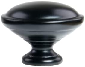 1-1 / 4 inç. Düz Siyah Geleneksel Yuvarlak Mantar Dolap Düğmesi (10'lu Paket)