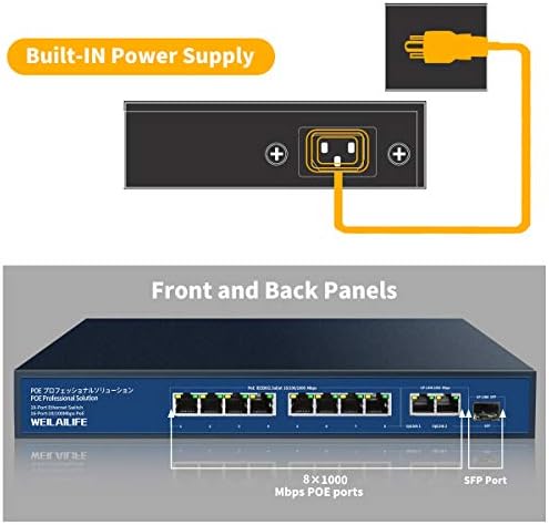 {11 Port} Gigabit Ethernet Yönetilmeyen Ağ Anahtarı, İnternet Üzerinden Ev Gücü Hub Yönlendirici, Ofis Poe Splitter,