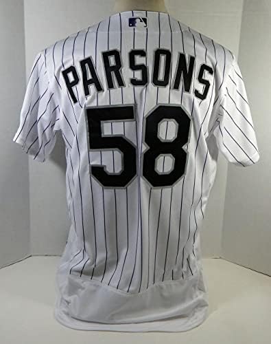 2020 Colorado Rockies Wes Parsons 58 Oyun Pos Kullanılmış Beyaz Forma 46 489 - Oyun Kullanılmış MLB Formaları