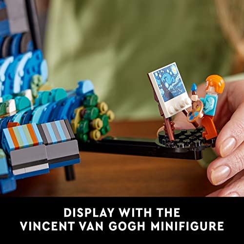 LEGO Fikirleri Vincent Van Gogh-Yıldızlı Gece 21333, Sanatçı Minifigürlü Benzersiz 3D Duvar Sanatı Ev Dekoru Parçası,