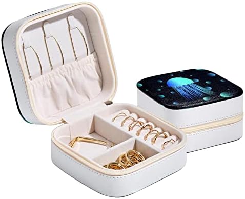 RODAILYCAY Taşınabilir Ekran Takı saklama kutusu, Denizanası Mini Mücevher Kutusu Yüzük Bileklik Bileklik Kolye Küpe