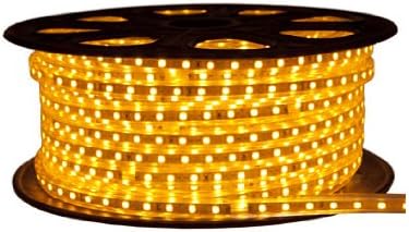 CBconcept 120VSMD5050-50M-Y 120 volt yüksek güç SMD5050 esnek düz LED şerit halat ışık, 165 Fit makara, sarı