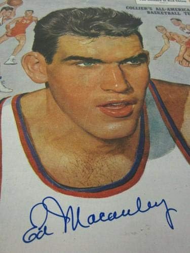 Ed Macauley St Louis Üniversitesi, 1949 Colliers Basketbol Dergisi JSA coa'yı imzaladı - İmzalı NBA Dergileri