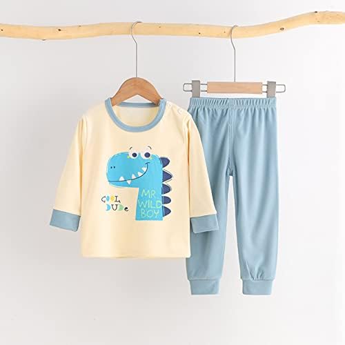 Toddler Kız Erkek Bebek Yumuşak Pijama Toddler Karikatür Baskılar Uzun Kollu Çocuk Pijama Setleri Bebek Giysileri