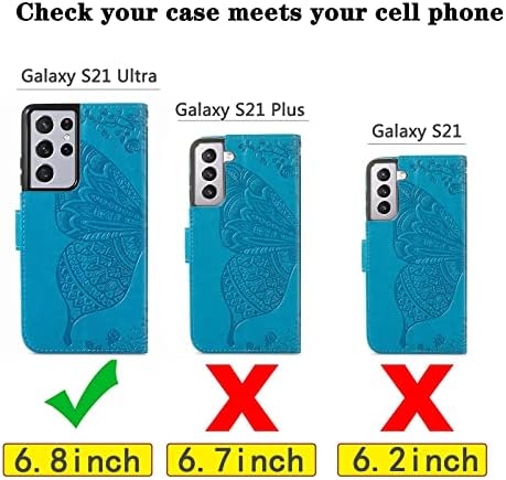 NKECXKJ Tasarım Samsung Galaxy S21 Ultra 5G Cüzdan Telefon Kılıfı ile PU Deri Flip Folio Koruyucu Kapak Kart tutucu