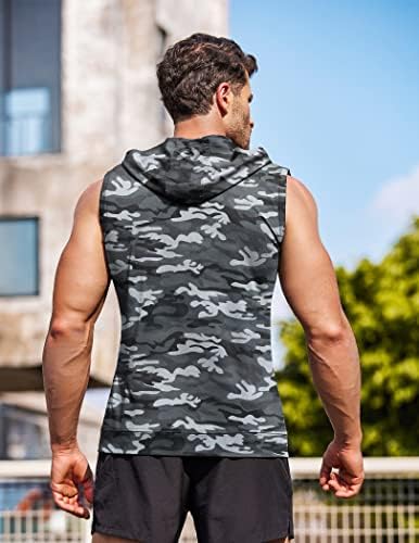 COOFANDY erkek Egzersiz Kapüşonlu Tankı Üstleri Zip Up Kas Vücut Geliştirme Fitness Gömlek Kolsuz Spor Hoodies