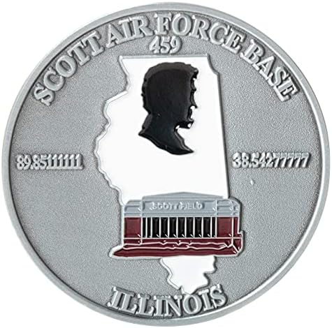 Amerika Birleşik Devletleri Hava Kuvvetleri USAF Scott Hava Kuvvetleri Üssü Illinois Mücadelesi Coin ve Mavi Kadife