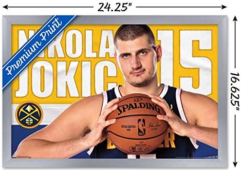 Trendler Uluslararası NBA Denver Nuggets-Nikola Jokic 19 Duvar Posteri, 22.375 x 34, Çerçevesiz Versiyon