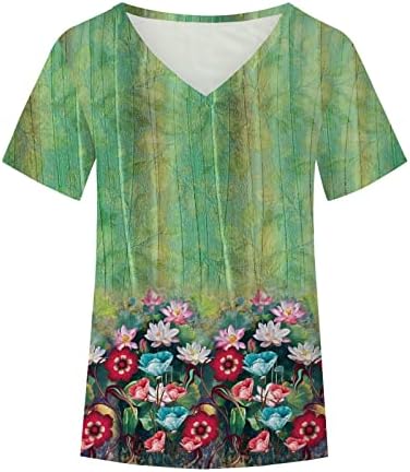 Üst Tshirt Kadınlar için Sonbahar Yaz Kısa Kollu 2023 Giyim Moda V Boyun Pamuk Grafik Brunch Tee PD PD