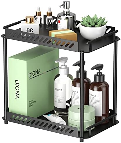 DOLALIKE 2 Katmanlı banyo tezgahı Raf, Banyo Depolama Organizatör kozmetik düzenleyici, Mutfak baharat rafı Ayakta