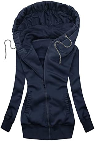 TWGONE Kadınlar için Sıcak Ceketler Kapşonlu Sonbahar Kış Ceket fermuarlı kapüşonlu svetşört Casual Slim Fit Ceket