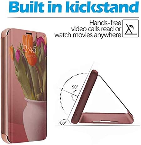 IMİRST Kılıf Redmi için Not 11 Pro 4G Durumda Lüks Bookstyle Ayna Tasarım Temizle Görünüm Penceresi Elektrolizle Kickstand