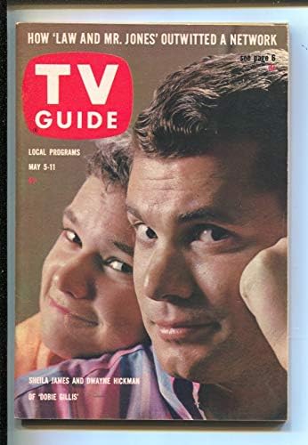 TV Rehberi 5/7/1962-Dobie Gillis-Dwayne Hickman-Sheila James-Illinois-Etiket yok - haber standı kopyası-VF-
