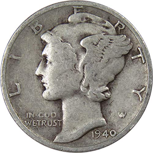 1940 D Mercury Dime VG Çok İyi 90 % Gümüş 10c ABD Sikke Tahsil